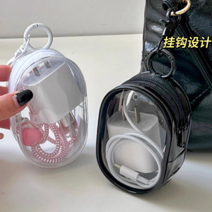 Sac de rangement transparent pour câbles de données, organisateur de voyage portable rectangulaire pour écouteurs, chargeurs électroniques, anti-poussière - Product Image 2