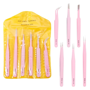 Pinzas de Precisión para Pestañas Maclura, de Acero Inoxidable Colorido, Herramientas Multifuncionales para Arte de Uñas y Maquillaje, Estilo Macaron - Product Image 1