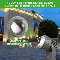 Projecteur LED extérieur étanche IP65 10W, angle de faisceau 10 degrés, CRI 80 élevé, pour escalier, jardin, mur, colonne romaine