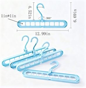 9 Holes Plastic Folding Durable Single Tier Wall Mounted Closet Organizer Wardrobe Storage <b>Clothes</b> <b>Rack</b> - Product Image 2