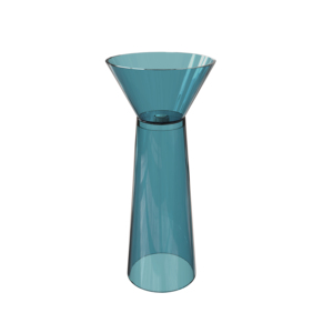 Fabricante de Lavabos de Pedestal con Lavabo Redondo Transparente Azul, Lavabo de Pedestal Independiente para Baño - Product Image 3