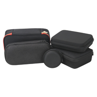 Étui rigide personnalisé avec fermeture éclair, sac de rangement multi-formes, pochette de protection noire avec bordure rouge