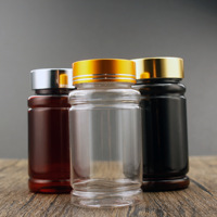 Botol Obat Cair 300 mL PET Bentuk Bambu Mulut Lebar Tutup Plastik Matte Finish untuk Teh Herbal & Tablet Vitamin C Kalsium