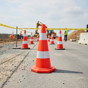 Cono de Tráfico Fluorescente Naranja de PVC de 70 cm de Altura, Microprismático, Reflectante, de Seguridad para Carreteras, Estacionamientos y Construcción, Barrera de Tráfico Doble - Product Image 3
