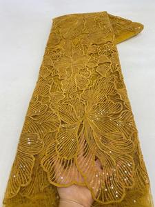 신부 결혼식 원피스 위한 공장 주문을 받아서 만들어진 최고 질 인기 자수 샹틸리 레이스 직물 백색 레이스 테두리 - Product Image 6