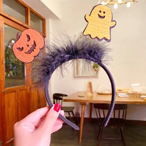 Diadema <span class=keywords><strong>de</strong></span> Halloween <span class=keywords><strong>de</strong></span> estilo europeo-americano para mujer, <span class=keywords><strong>con</strong></span> sombrero <span class=keywords><strong>de</strong></span> <span class=keywords><strong>bruja</strong></span> <span class=keywords><strong>de</strong></span> dibujos animados, fantasma, araña, <span class=keywords><strong>plumas</strong></span> y peluche, ¡gran éxito transfronterizo! - Product Image 2