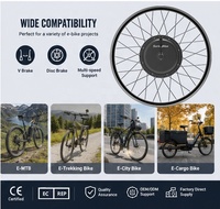 Kit de conversion E-bike 48V 500W en gros pour vélo de trekking électrique, système de moteur de moyeu arrière, contrôleur à onde sinusoïdale