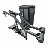 Machine de musculation multifonction compacte et sécurisée pour hack squat, soulevé de mollets et presse à jambes, à charge par plaques en acier