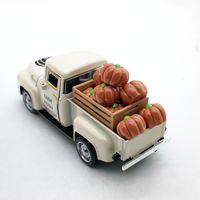 Ornement de citrouille de récolte d'automne de 12,5 cm pour Thanksgiving, modèle de voiture vintage, ornement de véhicule