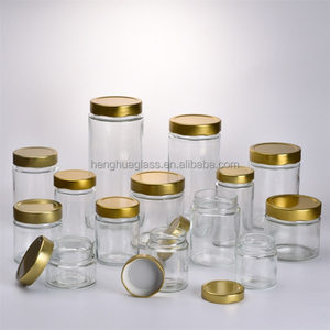 Rỗng xi lanh hình tròn thủy tinh mật ong lọ 212ml 314ml 350ml thủy tinh thực phẩm mứt Dưa Chua Ergo lưu trữ <span class=keywords><strong>container</strong></span> Jar với nắp kim loại - Product Image 3