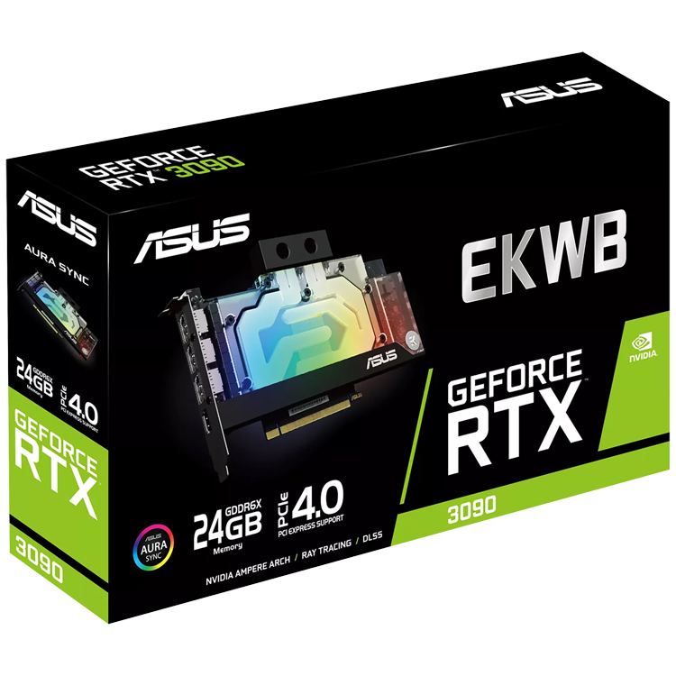 NVIDIA ASUS EKWB GeForce RTX 3090 24G Gaming Graphics Card - Water