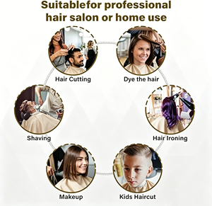 Mantella Professionale per Parrucchiere con Logo Personalizzato, Resistente allo Sbiancamento e Impermeabile, Beige, per Adulti e Bambini - Product Image 3