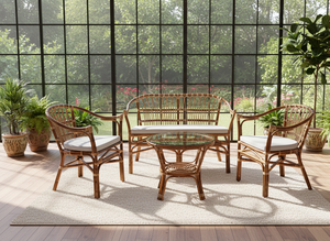 Juego de Mesa de Centro y Silla de Ratán Hechas a Mano FLADEO, Diseño Modular de Madera Moderna y Duradera, Muebles para Sala de Estar y Apartamento, Gran Venta - Product Image 6