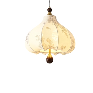 Lampe de chambre à coucher en tissu de style français, lustre de salle à manger rétro américain, éclairage principal vintage d'Asie du Sud-Est - Product Image 4
