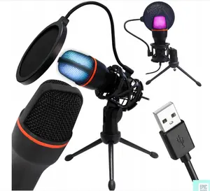 3.5mm wired plug and play usb condenser gaming microphones for pc