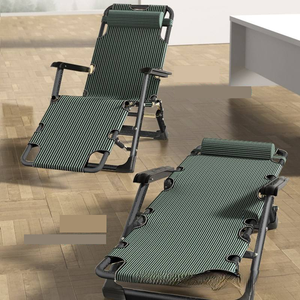 Chaise longue pliante <span class=keywords><strong>de</strong></span> luxe en métal pour camping, bureau, pause déjeuner, sieste, convertible, transat <span class=keywords><strong>de</strong></span> luxe - Product Image 6