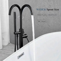 Robinet de baignoire à montage au sol avec douchette à main pour salle de bain, directement de l'usine OEM/ODM