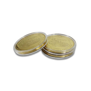 Wholesale Metal Solid 24k Pure Gold Fake Gold Plated Souvenir Coin With Box