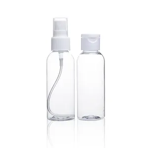 Voorraad Goedkope 250Ml Pet Clear Ronde Plastic Flessen Trigger Spray Detergent Ontsmettingsmiddel Flessen Lotion Pomp Fles