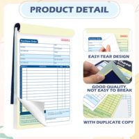 Formulaires de commande personnalisés en 2 exemplaires autocopiants, numérotés, reliés en spirale, format A4, avec carnet de reçus et factures 5-9/16x8-7/16, et bloc-notes de livraison format A5