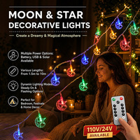 Mond Umarmt Stern LED-Lichterkette Arabischer Stil Weihnachtsbeleuchtung IP44-Zertifiziert Mehrere Längen (1,5M-10M) Für Innen-/Außenbereich