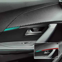 Accessoires en fibre de carbone Shasha, ensemble complet d'intérieur pour Peugeot 208 2020-2025, intérieur de voiture