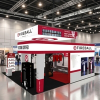 Stand Modular para Exposiciones, Exhibición Portátil para Ferias Comerciales, Stand de Aluminio con Caja de Luz LED, Resistente al Fuego, Fácil de Montar