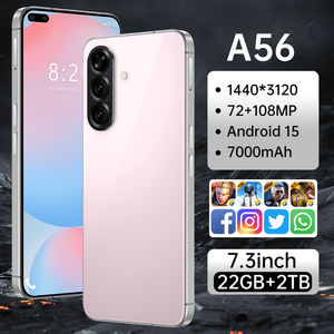 Oferta Económica, Teléfono Inteligente 5G de 16 GB + 1 TB, A56, Nuevo Teléfono Móvil con Pantalla Grande de 7.3 Pulgadas, 108 MP, 144 Hz, Teléfonos Celulares Globales - Product Image 3