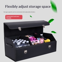 Boîte de rangement en cuir pour voiture, grande boîte pliable pour coffre, accessoire intérieur automobile