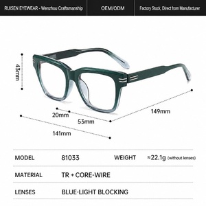 Gafas de Sol Cuadradas Extra Grandes de Moda, Montura con Color Degradado, Gafas Ópticas para Mujer, Montura de Gafas TR90 Ligeras con Prescripción Médica - Product Image 3