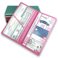 Bling paillettes dossier d'immatriculation de véhicule enregistrement de voiture et titulaire d'assurance permis de conduire organisateur de documents pour boîte à gants