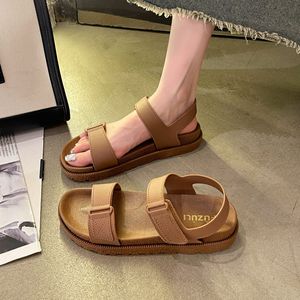 여성 여름 신상 아웃웨어 패셔너블 캐주얼 통굽 원스트랩 샌들 학생 로만 오픈토 비치 슈즈 - Product Image 4