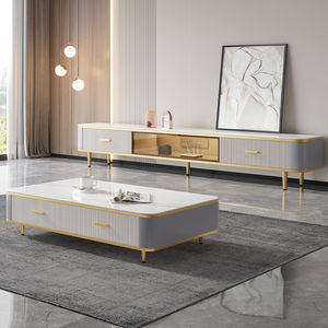 Ensemble meuble TV <span class=keywords><strong>et</strong></span> <span class=keywords><strong>table</strong></span> <span class=keywords><strong>basse</strong></span> de luxe italien bon marché populaire nouveau design <span class=keywords><strong>table</strong></span> <span class=keywords><strong>basse</strong></span> <span class=keywords><strong>et</strong></span> meuble TV en marbre de haute qualité - Product Image 2