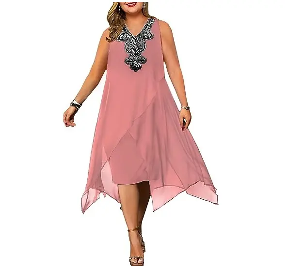 Fabrik Großhandel Plus Size Kleid 4x1 5x1 6x1 7x1 Freizeit kleider Europäisches xxxl Kleid für dicke Frauen