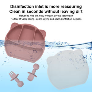 Juego de Platos Divididos de Silicona de Grado Alimenticio para Bebés, con Orejas, Bonitos y Ecológicos, Aptos para Microondas y Lavavajillas - Product Image 5