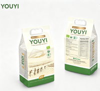 Sac d'emballage de riz anti-humidité de qualité supérieure avec poignée en plastique, sac à fond plat de qualité alimentaire pour céréales, riz biologique, aliments pour animaux de compagnie 3kg 5kg 10kg