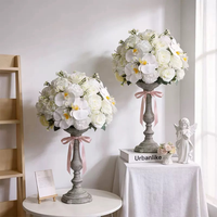 Floraise C-167 OEM, boule de fleurs artificielle moderne en soie marron de haute qualité, 50 cm, 60 cm, pour la décoration de centre de table de mariage