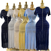 Robe décontractée simple et polyvalente en tricot, robe d'été légère, robe tendance pour femmes, vêtements pour femmes, vêtements grande taille