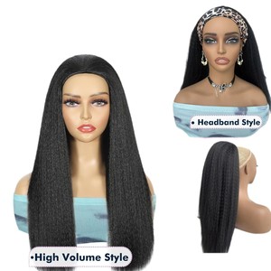 Yaki Synthetic Wig Heat Resistant Glueless Machine Made Wig with Drawstring <b>Cap</b> for Women Daily Wear - Product Image 3