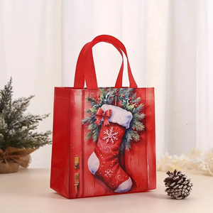 Christmas Tote <b>Bags</b> With Handles Xmas Non-Woven Gifts Supplies Santa Snowman Treat <b>Bags</b> Decor Xmas Party <b>Bags</b> - Product Image 1