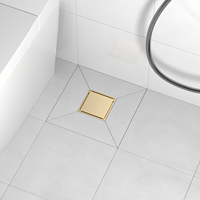 Grille de drain de salle de bain carrée moderne en acier inoxydable, drain de sol de douche dissimulé, siphon de lavabo désodorisant, couvercle écologique poli