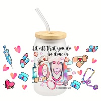 Autocollants UV DTF Thème Infirmière pour Tasses 3D Transfert pour Verres 16oz, Mugs, Tasses à Café – Imperméables, Haute Qualité, Durables, DIY