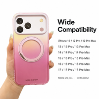 Coque de téléphone IMD Aurora Gradient pour iPhone 16 Pro Max avec béquille, compatible charge sans fil, antichoc, multicolore, OEM, vente en gros