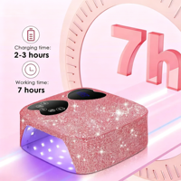 Lampe à ongles UV LED de luxe 80W avec strass - Séchoir à ongles professionnel pour vernis gel - Outil de salon haute puissance avec capteur intelligent