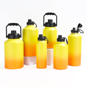 Botella de agua de gran capacidad, de doble pared y boca ancha, de acero inoxidable, con tapa y asa, botella deportiva. - Product Image 1