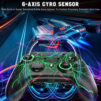 TOPWOLF Pro Controller 600mAh Wireless BT Switch con botones programables y Joystick Compatible con juegos de PC Gamepad