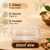 Contenants de stockage alimentaire en plastique hermétiques personnalisés, grande capacité pour sandwichs, sushis, pizzas, hamburgers, aliments en PET