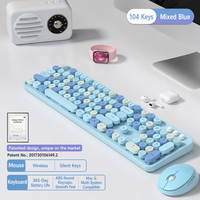 Ensemble clavier et souris SWEET Fashion, couleurs mélangées, 2.4G USB, 104 touches, touches remplaçables, ergonomique, pour la maison et le bureau