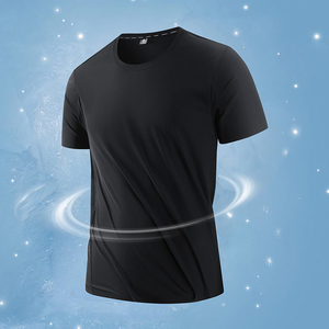 بيع بالجملة تيشيرتات رجالية كاجوال جيدة التهوية مخصصة مطرزة ومطبوعة بشعار شعور بالجليد محبوكة من النايلون/دنة - Product Image 6