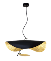 Lampe à suspension LED moderne Rétro Noir Or Suspension pour Salon Cuisine Soucoupe Volante Chapeau Art Éclairage Intérieur Décor